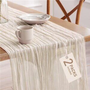 Cheese Cloth Table Runner 2 Pack 120 Inch Boho Wedding Baby Shower Farmhouse